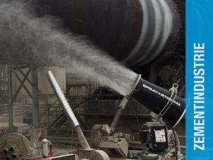 AQUACO Staubbindemaschine im Bereich Zementindustrie Vorkühlung Drehrohrofen
