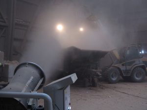 AQUACO Mobile Staubbindemaschine in der Zementindustrie von SPRAYSTREAM